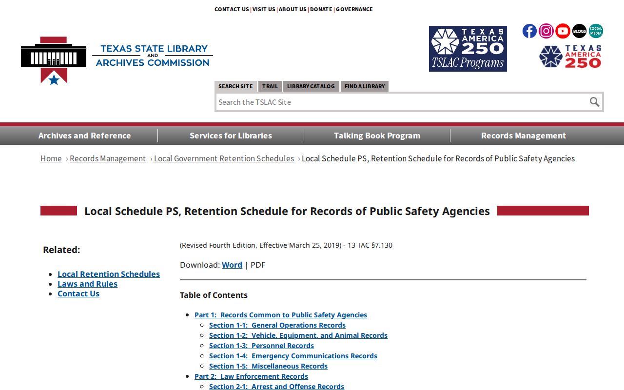 Fayette County booking-record retention framework page